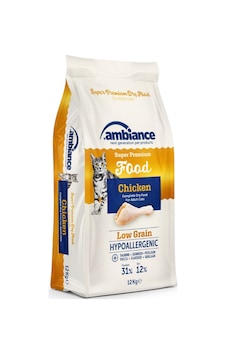 Ambiance Low Grain & Hypoallergenic Tavuklu Yetişkin Kedi Maması 12 KG Ambiance Low Grain & Hypoallergenic Tavuklu Yetişkin Kedi Maması 12 KG