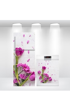 Buzdolabı Ve Bulaşık Makinesi Kapak Sticker Çiçek
