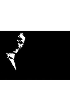 Atatürk Sticker Oto Sticker Yapıştırması Etiket Siyah-Beyaz