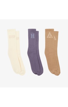 Huf Core Erkek Çocuk 3lü Krem/mor/kahverengi Çorapsk00859 Renkli