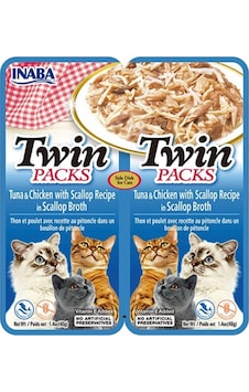 Ciao Twins Churu Ton Balıklı , Tavuklu Deniz Taraklı Kedi Çorbası 2 X 40 Gr Ciao Twins Churu Ton Balıklı , Tavuklu Deniz Taraklı Kedi Çorbası 2 X 40 Gr