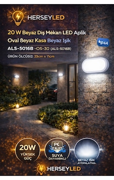 20 W Siyah Dış Mekan Led Aplik Oval Beyaz Kasa Beyaz Işık Als-5016b Ip44 Beyaz 20 W Siyah Dış Mekan Led Aplik Oval Beyaz Kasa Beyaz Işık Als-5016b Ip44 Beyaz