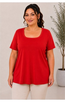 Gülmina Moda Kadın Kare Yaka Bluz - Kırmızı Gülmina Moda Kadın Kare Yaka Bluz - Kırmızı