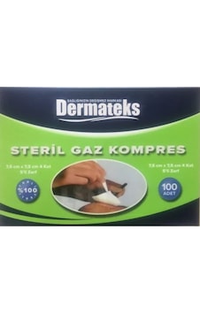 Dermateks Steril Gazlı Bez Gaz Kompres Spanç 100 Adet Dermateks Steril Gazlı Bez Gaz Kompres Spanç 100 Adet