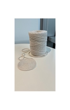 Ekru Makrome İp 4mm 3büküm Taranabilir 1kg -150metre