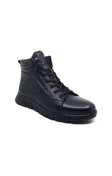 Taşpınar %100 Hakiki Deri Erkek Kışlık Outdoor Spor Bot Kürklü Yeni Sezon 40-44 Siyah