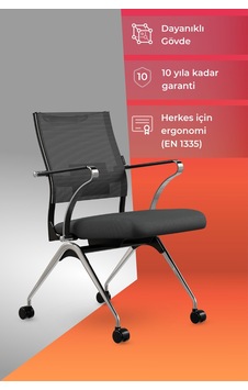 Ergolife Sit Air 24/7 M4-281k - Fileli, Krom, Tekerlekli, Toplantı, Ofis, Bekleme Sandalyesi - 697.5d.1.662 Siyah Ergolife Sit Air 24/7 M4-281k - Fileli, Krom, Tekerlekli, Toplantı, Ofis, Bekleme Sandalyesi - 697.5d.1.662 Siyah