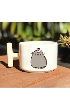 Kedi Pusheen Baskılı Beyaz El Yapımı T Kulp Kupa Bardak Kedi Pusheen Baskılı Beyaz El Yapımı T Kulp Kupa Bardak