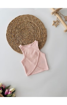 Miniğimin Cicileri Asimetrik Kesim Kız Çocuk Crop - Pembe