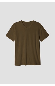 Kadın V Yaka Tshirt Spr24tsk40 Kahverengi Kadın V Yaka Tshirt Spr24tsk40 Kahverengi