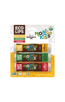 Eco Lips Mongo Kiss Peppermint + Vanilla Honey + Yumberry Lip Balm 3 x 7.1 G