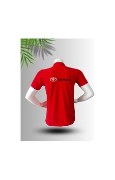 Frooy Toyota Logo Baskılı Polo Yaka Pamuklu T-shirt Kırmızı Frooy Toyota Logo Baskılı Polo Yaka Pamuklu T-shirt Kırmızı