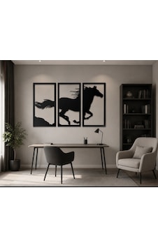 3 Parçalı Modern At Figürlü Mdf Tablo Seti 90x50 Cm Duvar Dekoru 3 Parçalı Modern At Figürlü Mdf Tablo Seti 90x50 Cm Duvar Dekoru