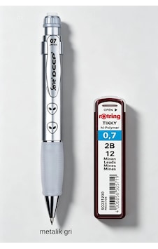 0.7 Mm Serve Deep Uçlu Kalem + 0.7 Rotring Uç Seti Gri 0.7 Mm Serve Deep Uçlu Kalem + 0.7 Rotring Uç Seti Gri