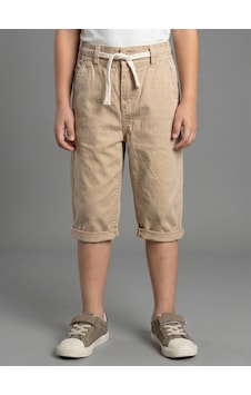 Robin Kids Erkek Çocuk Krem Gabardin Lastikli Kapri Pantolon