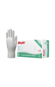 Beybi Lateks Pudralı Eldiven 100 Adet - L Beybi Lateks Pudralı Eldiven 100 Adet - L