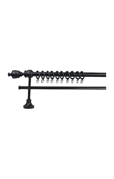 Siyah Efil Demonte Başlıklı Ahşap Rustik Perde Askısı - Tek Raylı - 250 Cm Siyah Efil Demonte Başlıklı Ahşap Rustik Perde Askısı - Tek Raylı - 250 Cm