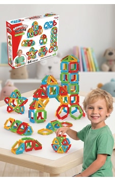 Eğitici Geometrik Yapı Blokları 64 Parça Zeka Geliştirici Puzzle Tak Çıkar Oyuncak 3+ Yaş Eğitici Geometrik Yapı Blokları 64 Parça Zeka Geliştirici Puzzle Tak Çıkar Oyuncak 3+ Yaş