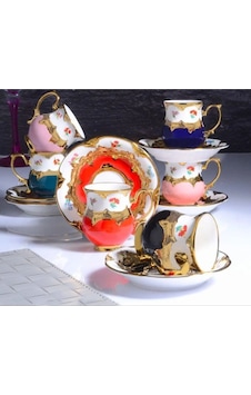 Acar Porselen Braxton Vintage 6 Kişilik Kahve Fincan Takımı 90 Ml Çok Renkli Acar Porselen Braxton Vintage 6 Kişilik Kahve Fincan Takımı 90 Ml Çok Renkli