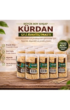 Kürdan Büyük Boy Ahşap Kürdan Hijyenik Paket Tek Kullanımlık Dayanıklı Kürdan Seti 12 Adet Düz Renkli Kürdan Büyük Boy Ahşap Kürdan Hijyenik Paket Tek Kullanımlık Dayanıklı Kürdan Seti 12 Adet Düz Renkli