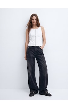 LTB Isella Slım Fit Fermuarlı Beyaz Jean Yelek