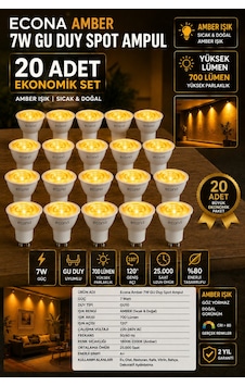 20 Adet 7w Gu10 Duy Led Spot Ampul 20li Paket - 700 Lümen Sıcak & Doğal Amber Işık, Gün Işığı Dekoratif Spot Aydınlatma Seti Uzun Ömürlü Kehribar Spot 20 Adet 7w Gu10 Duy Led Spot Ampul 20li Paket - 700 Lümen Sıcak & Doğal Amber Işık, Gün Işığı Dekoratif Spot Aydınlatma Seti Uzun Ömürlü Kehribar Spot