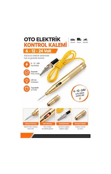 Oto Elektrik Kontrol Kalemi 6 - 12 - 24 Volt Uyumlu Işıklı Oto Elektrik Kontrol Kalemi 6 - 12 - 24 Volt Uyumlu Işıklı