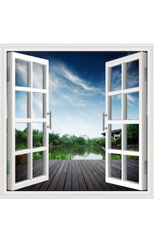 Pencere Poster Duvar Kağıdı Göl Yapışkanlı Sticker Pencere Poster Duvar Kağıdı Göl Yapışkanlı Sticker