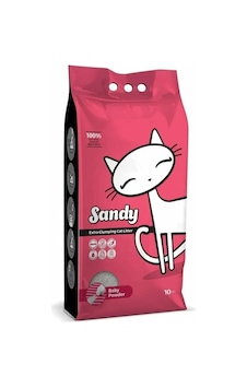 Sandy Sodyum Bentonit Ultra Topaklaşan Bebek Pudralı Doğal Kedi Kumu 10 KG