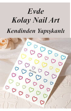 Nail Art Sticker Kendinden Yapışkanlı, Tırnak Süsleme, Tırnak Dövmesi Stikır 2334 Çok Renkli-2334 Nail Art Sticker Kendinden Yapışkanlı, Tırnak Süsleme, Tırnak Dövmesi Stikır 2334 Çok Renkli-2334