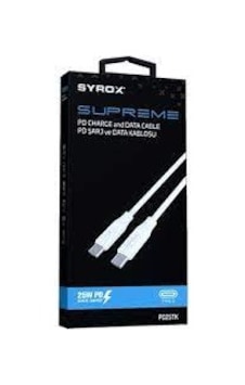 SYROX SUPREME PD25TK 25W TYP-C PD SARJ VE DATA KABLOSU SYROX SUPREME PD25TK 25W TYP-C PD SARJ VE DATA KABLOSU