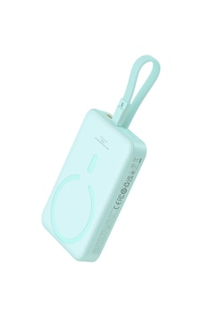 Baseus Magnetic Mini Wireless Fast Charge Power Bank İp Edition 10000mah 20w Peppermint Blue With Simple Series Charging Cable Type-c To Type-c 20v/3a 30cm White Mavi Baseus Magnetic Mini Wireless Fast Charge Power Bank İp Edition 10000mah 20w Peppermint Blue With Simple Series Charging Cable Type-c To Type-c 20v/3a 30cm White Mavi