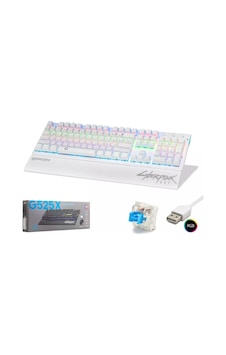Hadron G525xw Cyberpunk Mekanik Gaming Klavye Blue Switch Rgb Bilek Destekli - Beyaz - 1 Adet Hadron G525xw Cyberpunk Mekanik Gaming Klavye Blue Switch Rgb Bilek Destekli - Beyaz - 1 Adet