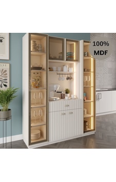 Almira Kahve Köşesi Dolabı %100 Mdf Temperli Cam Hazır Mutfak Dolabı Aytaşı Almira Kahve Köşesi Dolabı %100 Mdf Temperli Cam Hazır Mutfak Dolabı Aytaşı