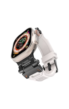 Watch Ultra 49mm Ogaa- Krd-108 Metal Başlıklı Silikon Kordon-siyah-starlight Watch Ultra 49mm Ogaa- Krd-108 Metal Başlıklı Silikon Kordon-siyah-starlight