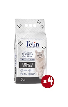 Felin Aktif Karbonlu Topaklaşan İnce Bentonit Kedi Kumu 4 x 5 L Felin Aktif Karbonlu Topaklaşan İnce Bentonit Kedi Kumu 4 x 5 L