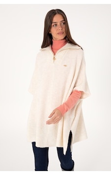 U.S. Polo Assn. Kadın Krem Fermuarlı Triko Panço 50293175-VR071 U.S. Polo Assn. Kadın Krem Fermuarlı Triko Panço 50293175-VR071