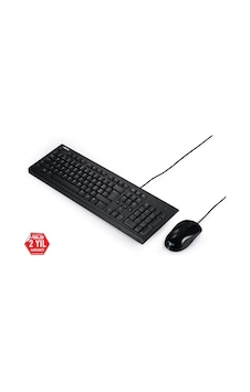 Asus U2000 Q Türkçe 1000dpı Usb Siyah Kablolu Klavye Mouse Set - U2000-kbm-tr-q Kdo