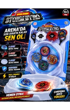 Stormgyro Speed Storm 4 Lü Beyblade Arena Seti 4 Metal Topaç 2 Fırlatıcı Ve Arena