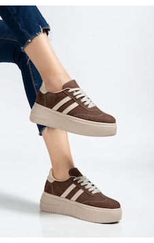 Bahrina Kadın Kalın Tabanlı Sneaker Kahve Rengi Bahrina Kadın Kalın Tabanlı Sneaker Kahve Rengi