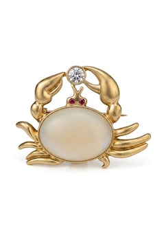 Kadın Yengeç Model Gold Detay Broş Kadın Yengeç Model Gold Detay Broş