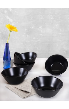 Keramika Mat Siyah Hitit Çorba Kasesi 14 CM 6 Adet Keramika Mat Siyah Hitit Çorba Kasesi 14 CM 6 Adet