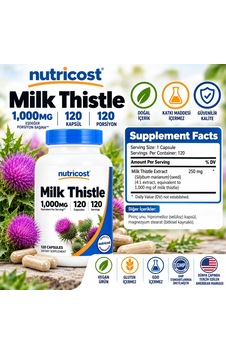 Nutricost Vegan Milk Thistle 4:1 Extract 1,000 Mg 120 Capsules Nutricost Vegan Milk Thistle 4:1 Extract 1,000 Mg 120 Capsules