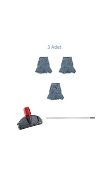 Çift Kovalı Temizlik Arabası Seti Yedek Mop Takımı - 3 Adet 17 Cm Çift Kovalı Temizlik Arabası Seti Yedek Mop Takımı - 3 Adet 17 Cm