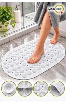 Vantuzlu Banyo Ve Duşakabin Kaydırmaz Paspas, Küvet İçi Masaj Etkili Mat 37x69 Cm M-142 Beyaz Vantuzlu Banyo Ve Duşakabin Kaydırmaz Paspas, Küvet İçi Masaj Etkili Mat 37x69 Cm M-142 Beyaz