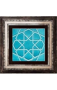Armada Çini 20X20 Cm Rölyefli Turkuaz Selçuklu Yıldızı Deseni Armada Çini 20X20 Cm Rölyefli Turkuaz Selçuklu Yıldızı Deseni