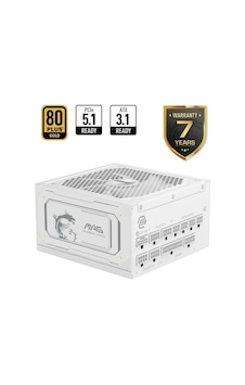 Msı Mag A1000gl Pcıe5 Beyaz 1000w 80+ Gold Full Modüler Power Akak92msı0038