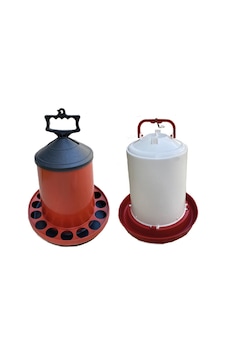 Fakiroğlu Tavuk Suluğu 10 Litre Yemlik Ve 12 Litre Tavuk Suluğu Yeşil Kırmızı Mavi