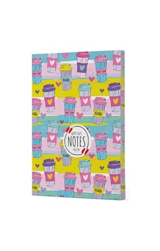 Kahve 10 - Yan Boyamalı Çizgili Defter Pembe Kahve 10 - Yan Boyamalı Çizgili Defter Pembe