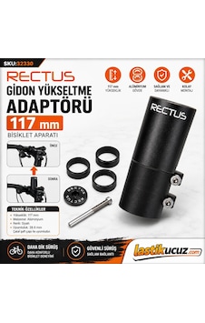 Rectus Gidon Yükseltme Adaptörü 117 Mm Bisiklet Aparatı Siyah Rectus Gidon Yükseltme Adaptörü 117 Mm Bisiklet Aparatı Siyah